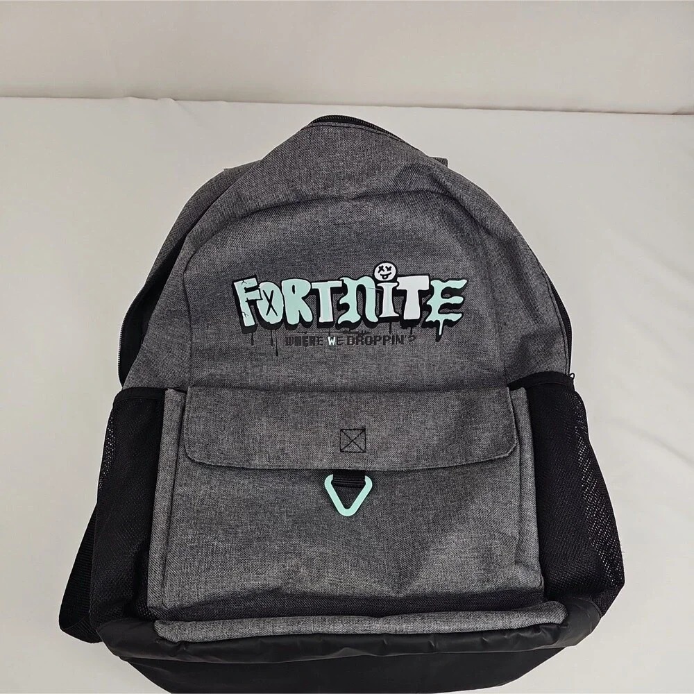 Fortnite Kids Backpack Gray Black Llama School Book Bag Epic Games 2024